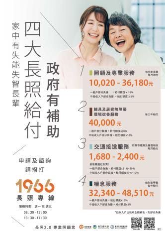 四大長照給付，政府有補助