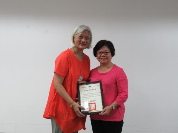 本所志工榮獲107年內政部績優志工銅質徽章