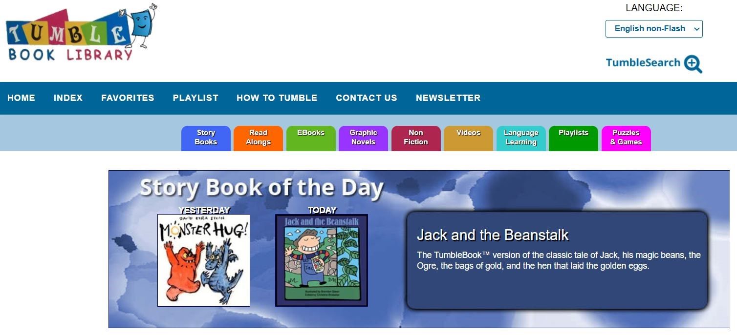 Tumble 兒童電子書-網站示意圖