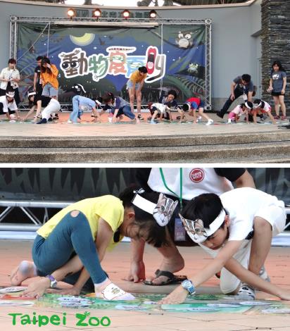 動物園大門廣場從晚上5點開始就有跟全國各地的NGO團體合作的野保市集，另外舞台區域還有精采刺激的競賽活動
