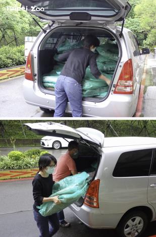 位在臺中的咖啡工廠「傑恩咖啡」經過洽詢後，親自驅車將二手麻布袋從臺中運送到臺北市立動物園
