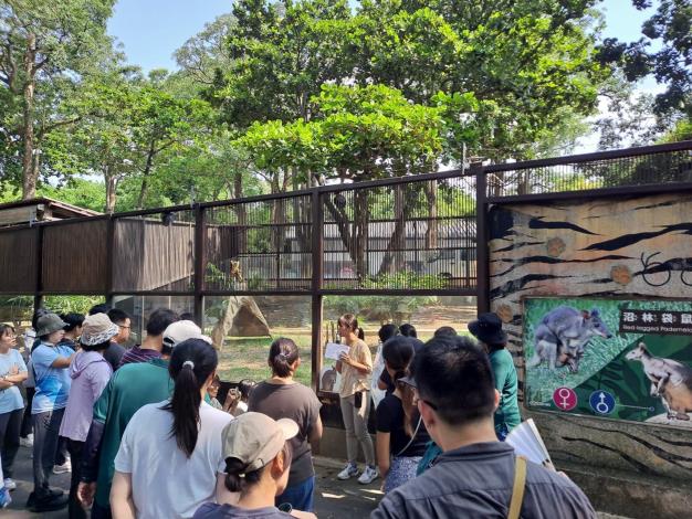 臺北市立動物園與高雄壽山動物園合作辦理「2024動物環境豐富化與Keepers’talk工作坊」，由資深且專業的動物行為豐富化講師及解說教育專家帶領保育員進行工作坊(拍攝於壽山動物園)