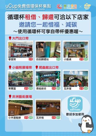 動物園內也推出循環杯借用服務，邀請遊客一起參與