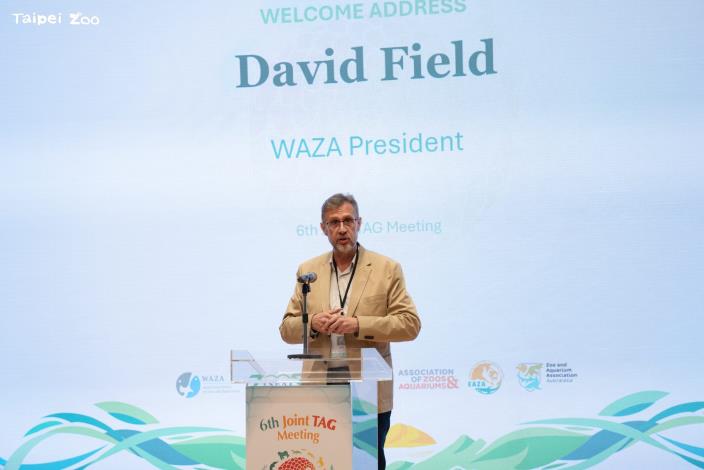 世界動物園暨水族館協會(WAZA)主席David Field於會議開幕致詞。