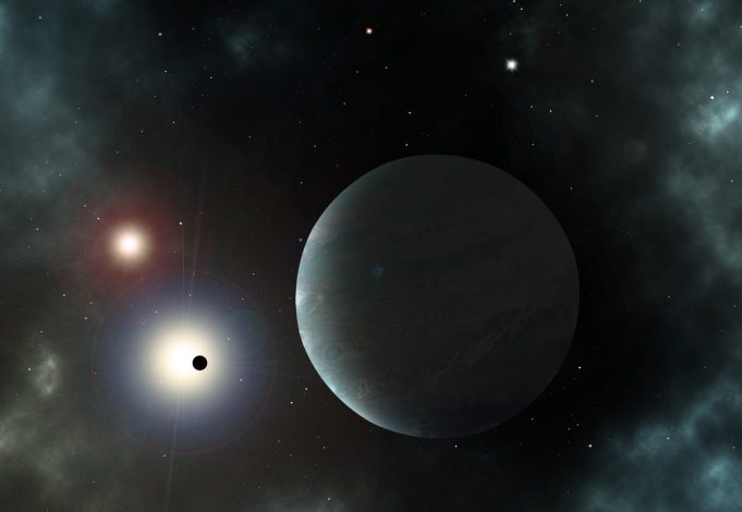 (首圖)Gliese-414主星與其行星系統
