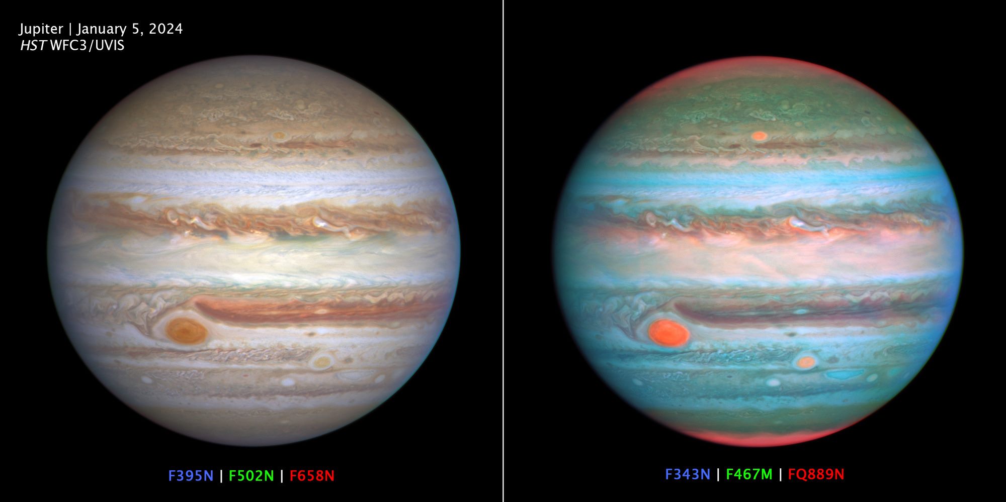 哈伯太空望遠鏡所拍攝的木星影像。