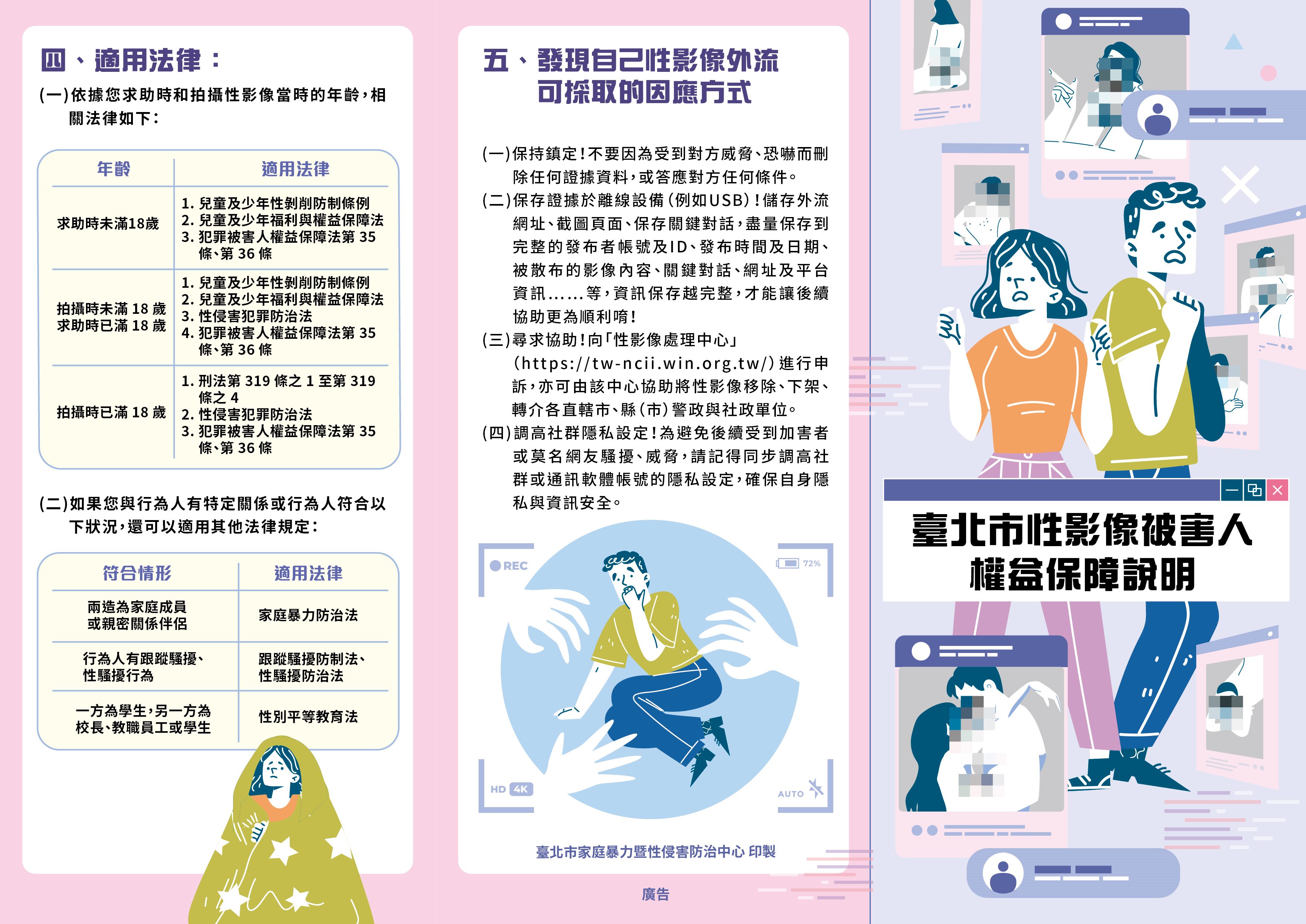 臺北市家庭暴力暨性侵害防治中心-性侵害防治類-防制數位性別暴力-懶人包.權益保障說明