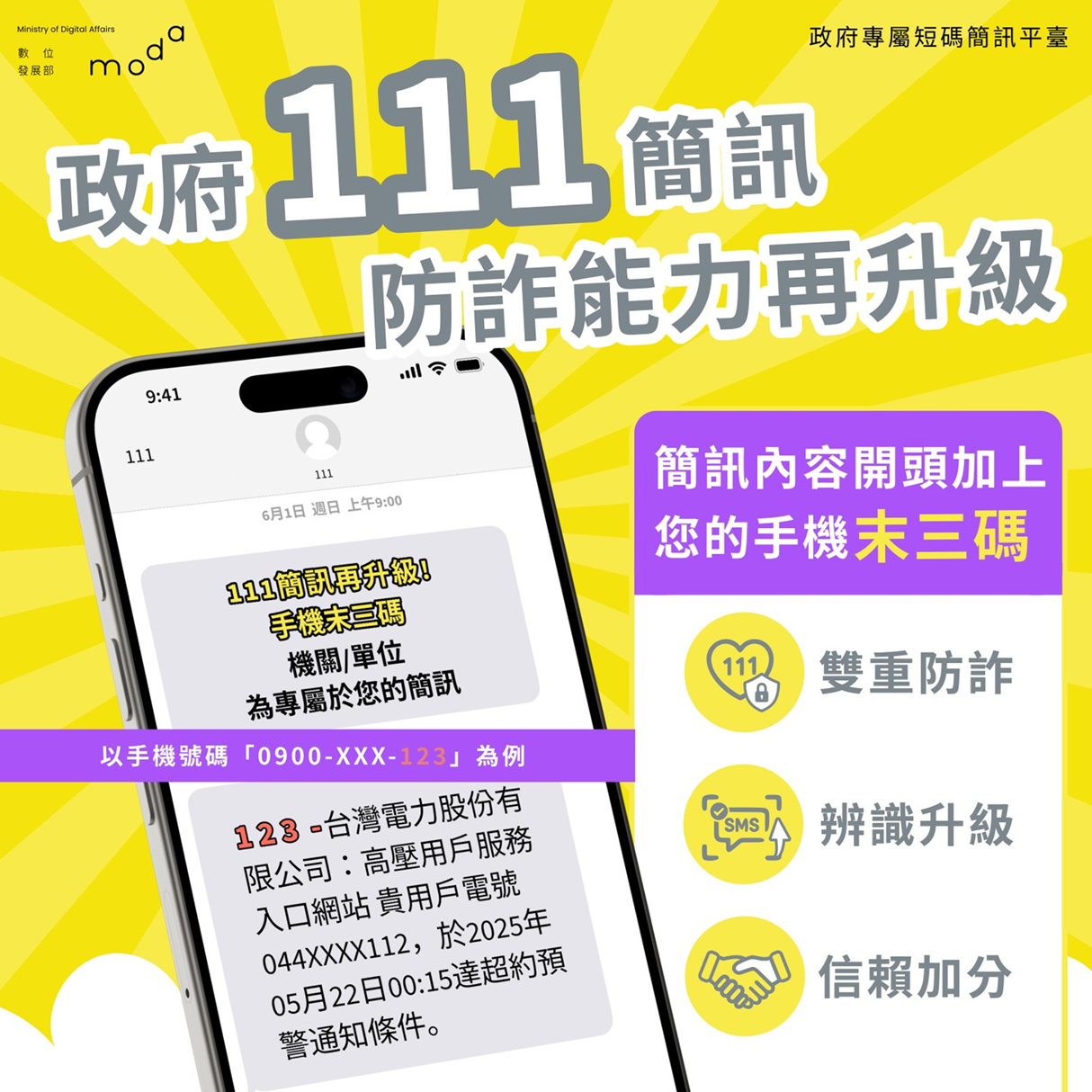 政府111簡訊 防詐能力升級