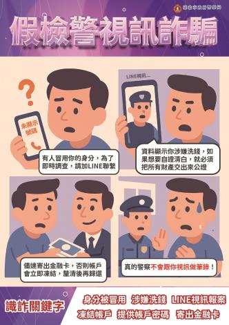 【圖文】A4-11410四格漫畫-假檢警視訊