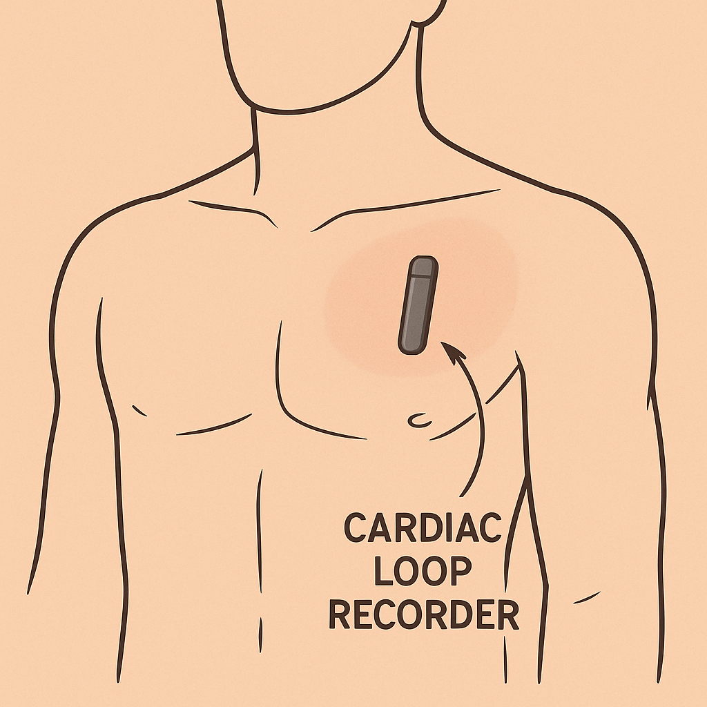 植入式心臟監測器示意圖(圖片由陳郁安醫師提供)