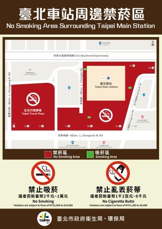 附圖、臺北車站周邊禁菸範圍圖