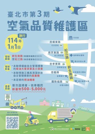 臺北市第三期空氣品質維護區管制區域及對象
