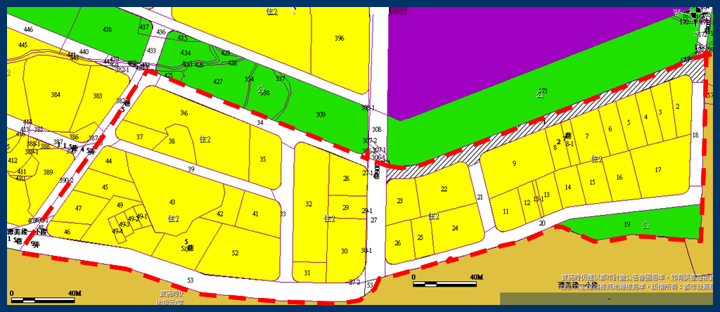 內湖區石潭自辦市地重劃區重劃後地籍圖