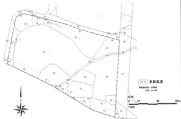 內湖區石潭里(都市計畫R7街廓)自辦市地重劃區重劃前地籍圖