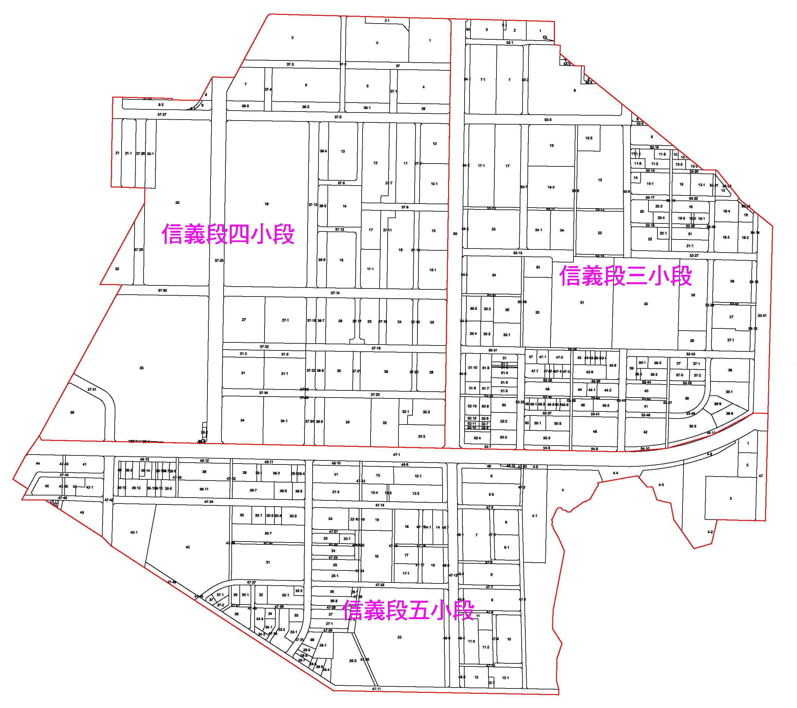 開新視窗-松山區第二期重劃後地籍圖