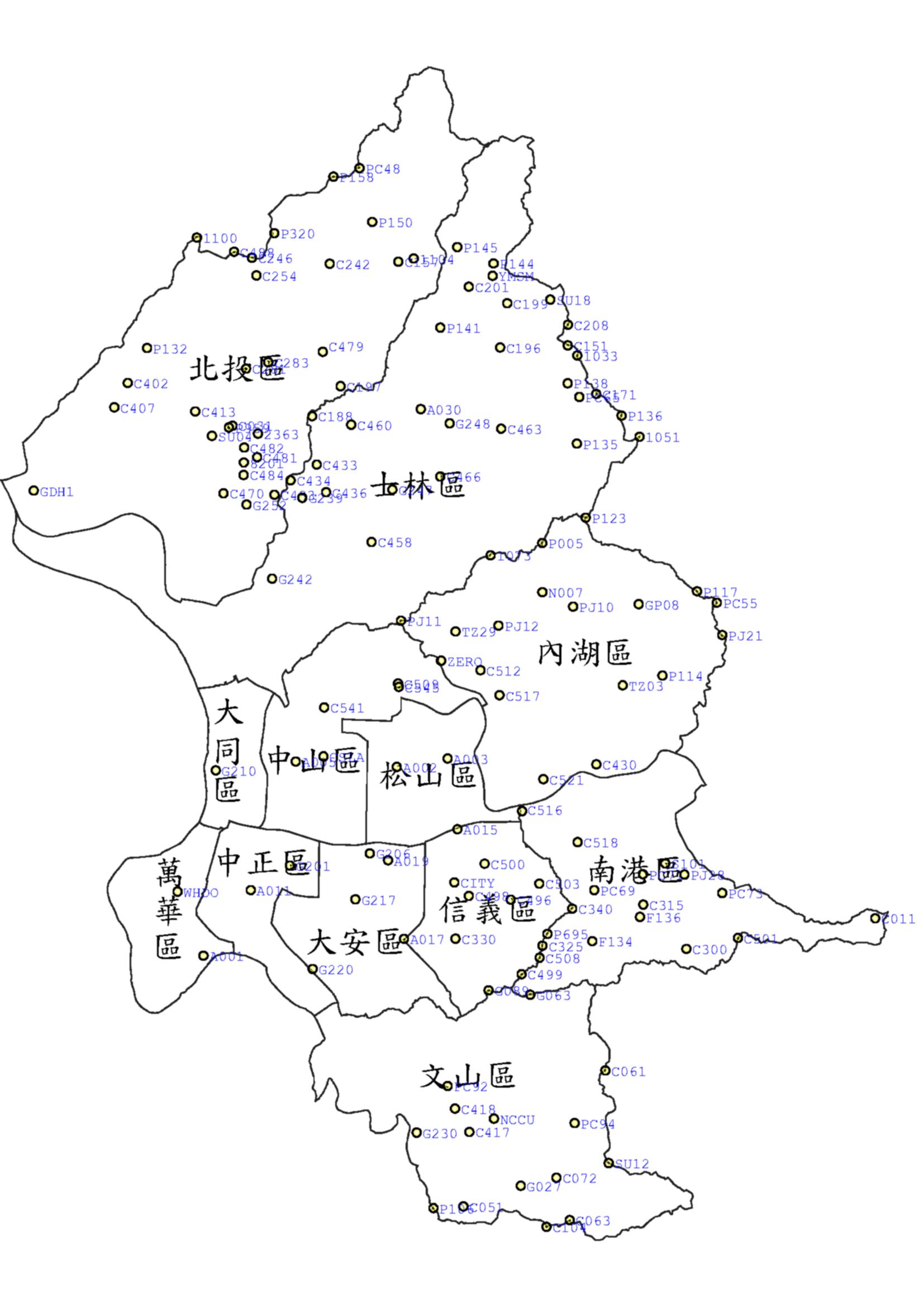 圖4-本市加密控制點分布圖