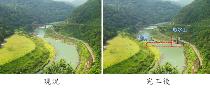 攔河堰及取水設施示意圖