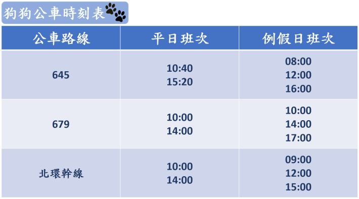 附件1-狗狗公車時刻表