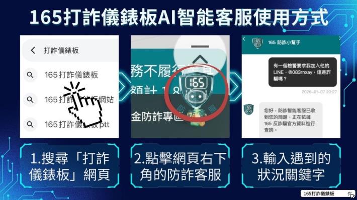 165打詐儀表板AI智能課服使用方式