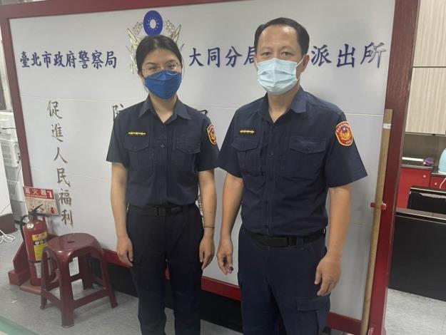 圖３：建成所巡佐黃榮章(右)、警員吳紫薇(左)