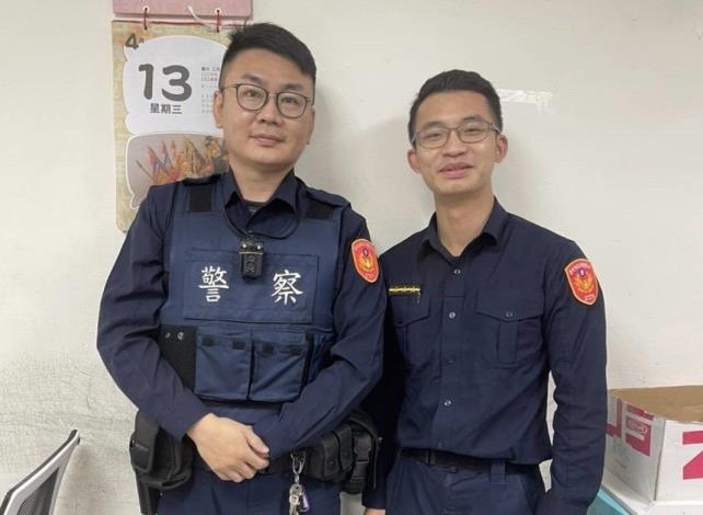 永明派出所警員游竣強(左)、柯朝鴻(右)