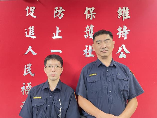 康寧派出所警員陳介正(左)、林三凱(右)