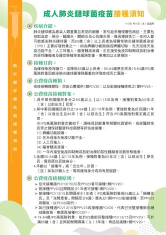 成人肺炎鏈球菌疫苗接種須知(自115年1月15日起適用)_page-0001