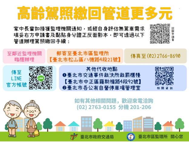 高齡駕照多元管道繳回