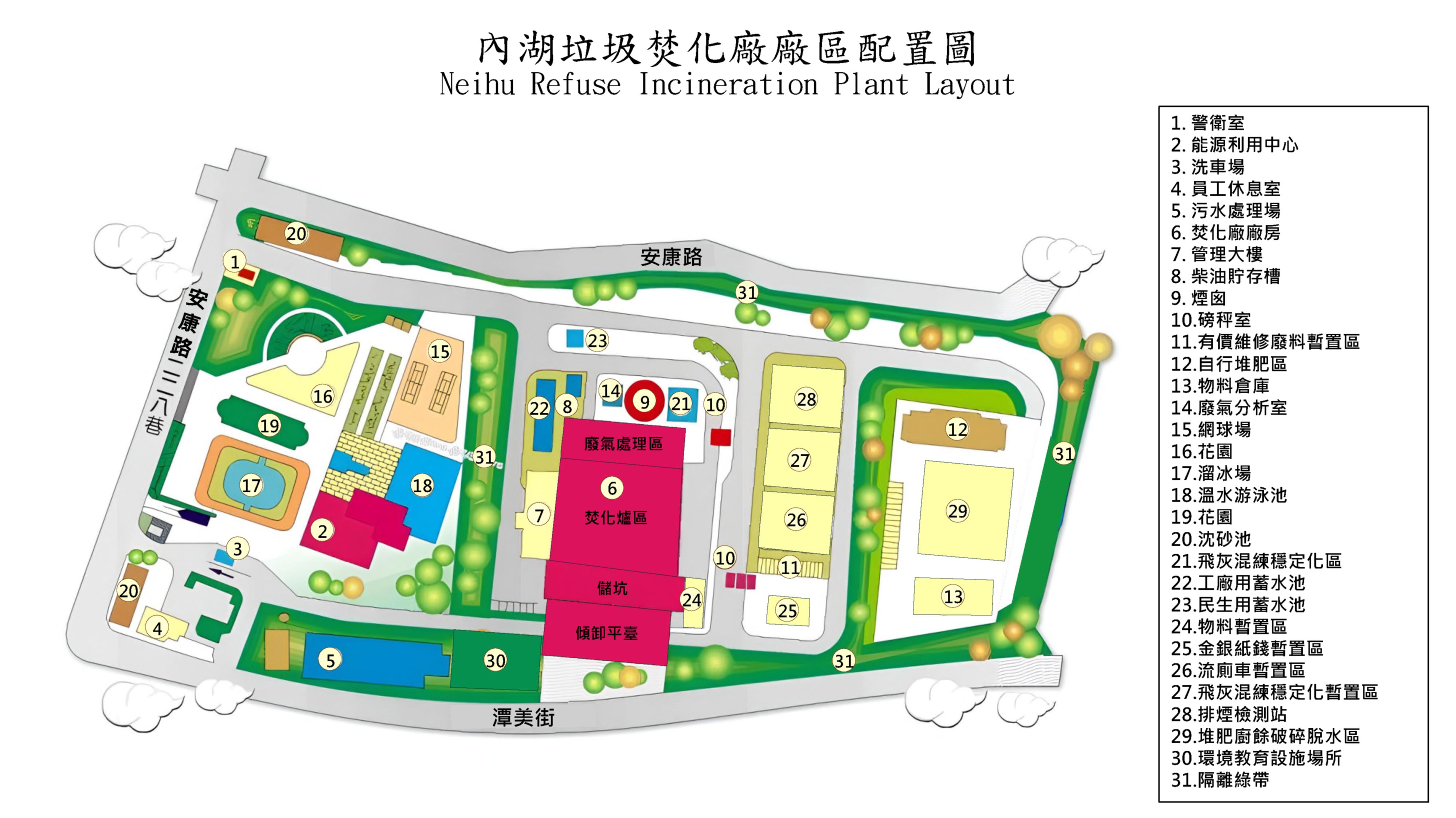 內湖垃圾焚化廠廠區配置圖