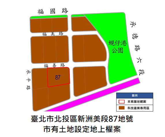 連結臺北市北投區新洲美段87地號市有土地設定地上權案