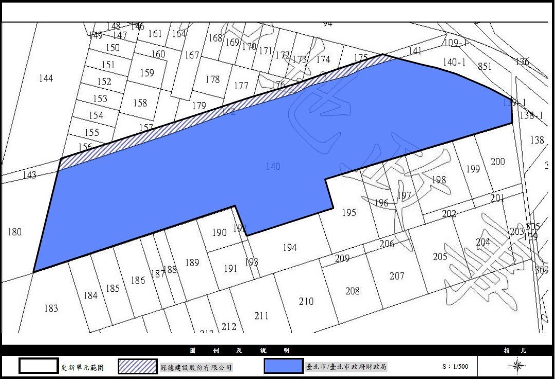 中和區新和段冠德建設範圍及臺北市政府財政局範圍