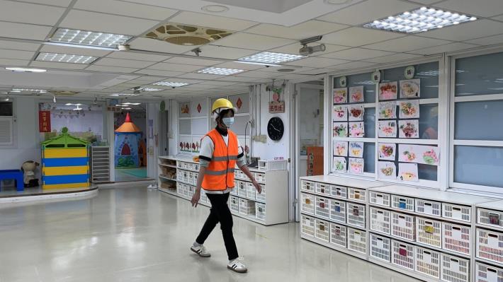 12全園疏散後大廚巡視園內師生是否已疏散完畢