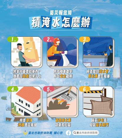 防汛宣導圖片3-積淹水怎麼辦