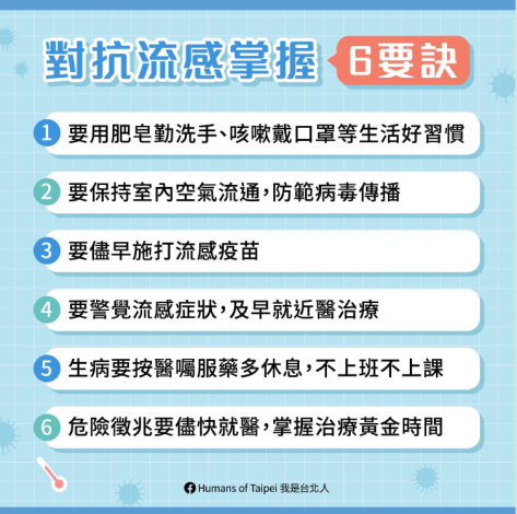 對抗流感掌握6要訣