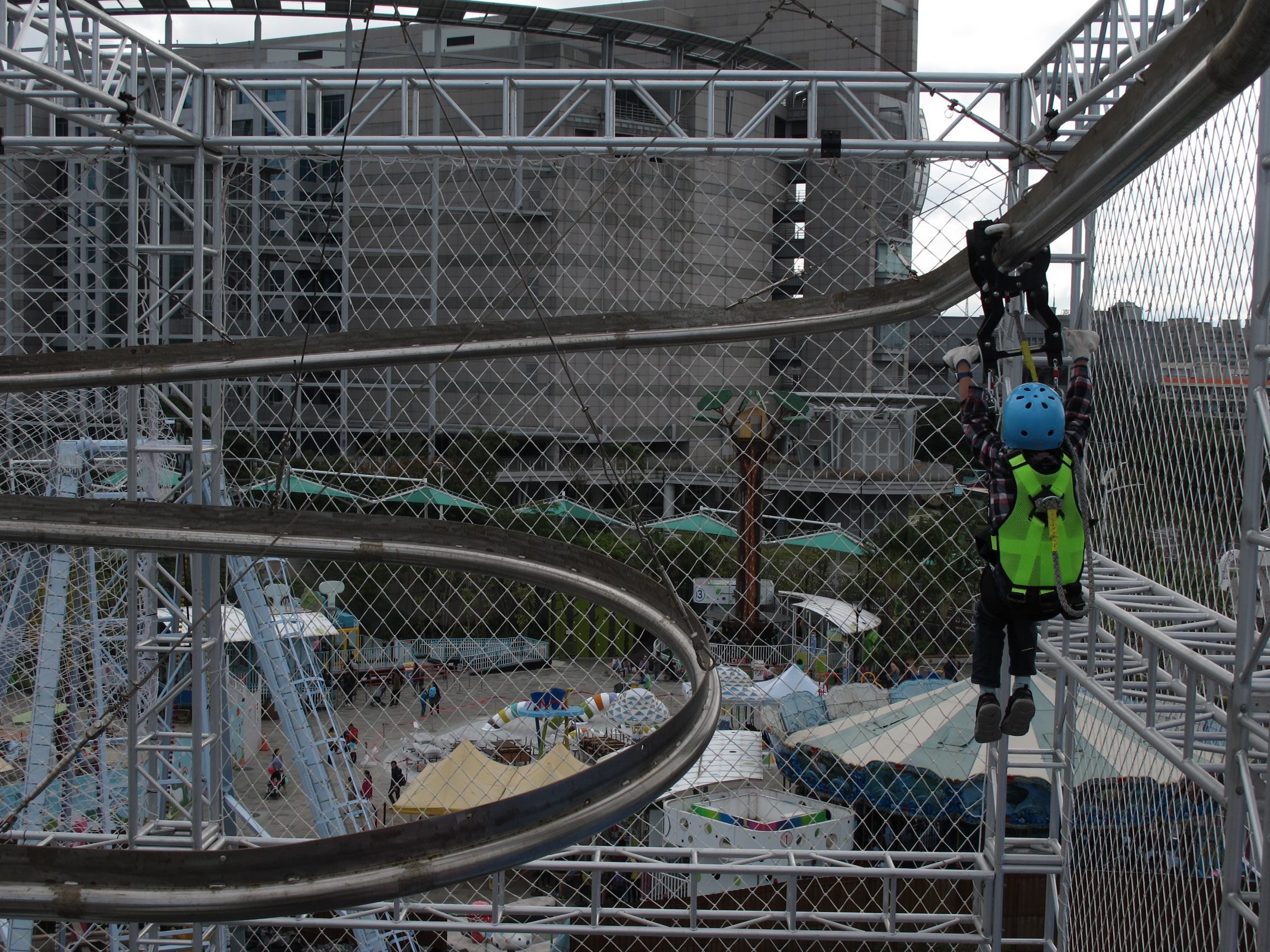 A child on a ride at one of the facilities at TCAP