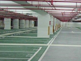 An underground parking lot