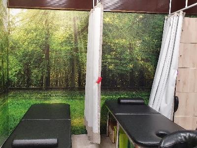 The interior of a local massage parlor