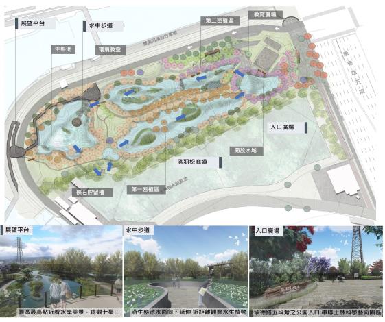 A map of the “Three Museum and Two Park” area in Shilin