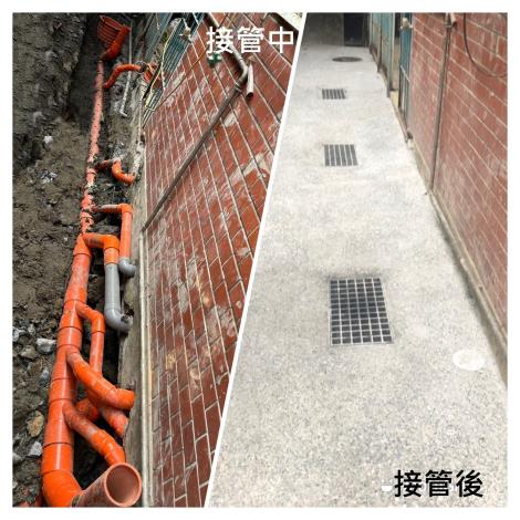 Installation of pipes from households to sewer system