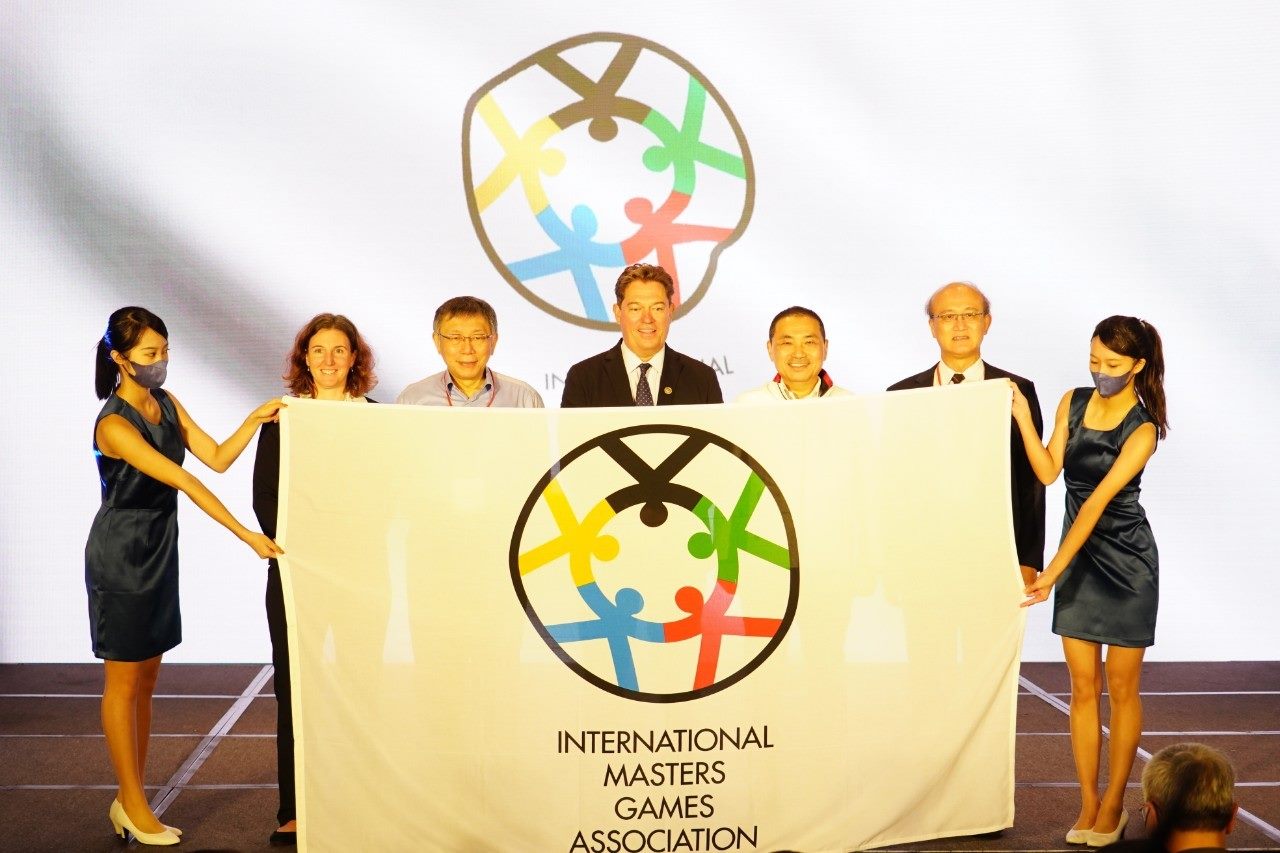 The flag handover ceremony for the 2025 World Masters Games