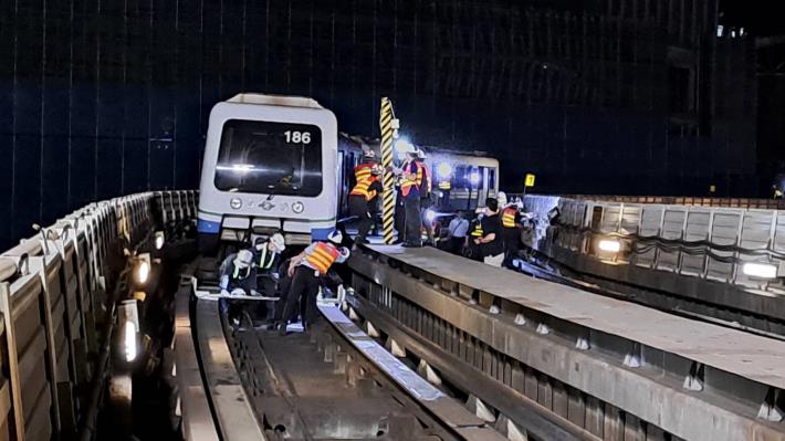 Drill being conducted on the MRT railway along Muzha Line