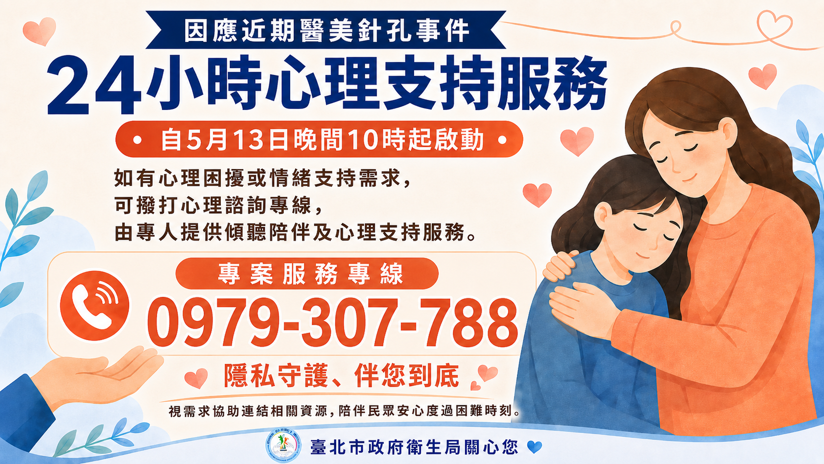反針孔事件 北市府啟動安心諮詢