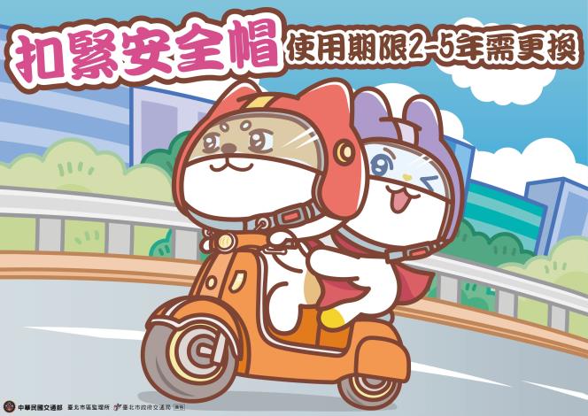 09-交通情境圖-扣緊安全帽