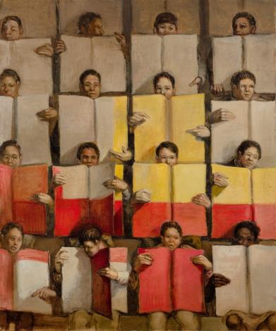 《Card Stunt X (White Yellow and Red)》則如同城市遊行般熱鬧，觀眾隨人潮一同穿梭，思索自己將走進哪一個故事