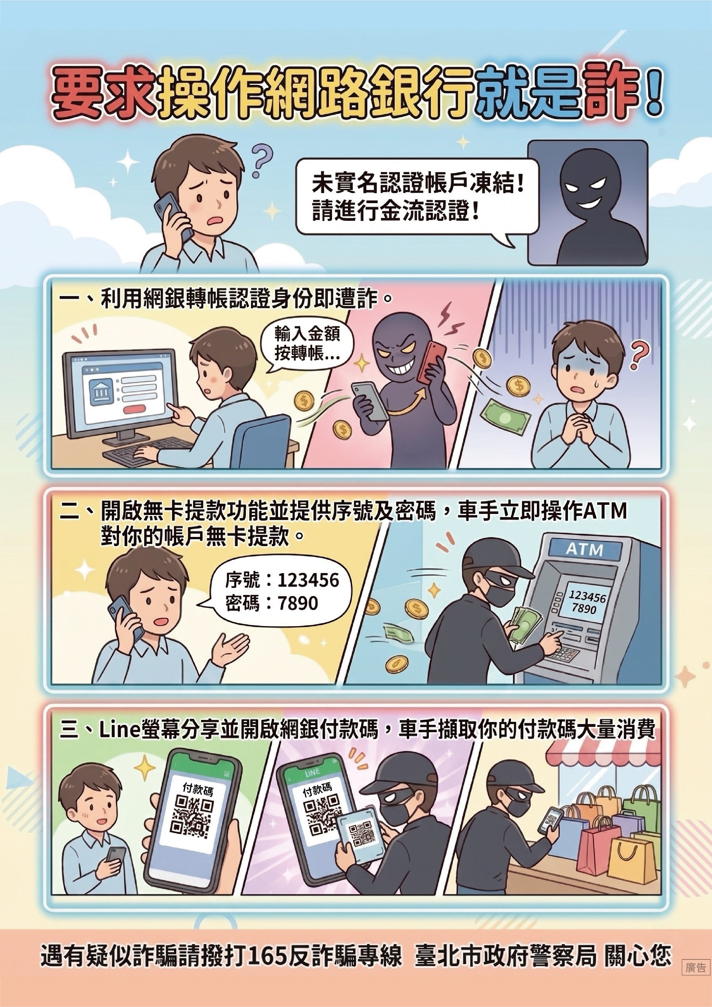 宣導海報-11505-要求操作網路銀行就是詐_A4