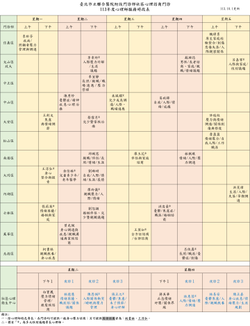 113年度門診表-10月2