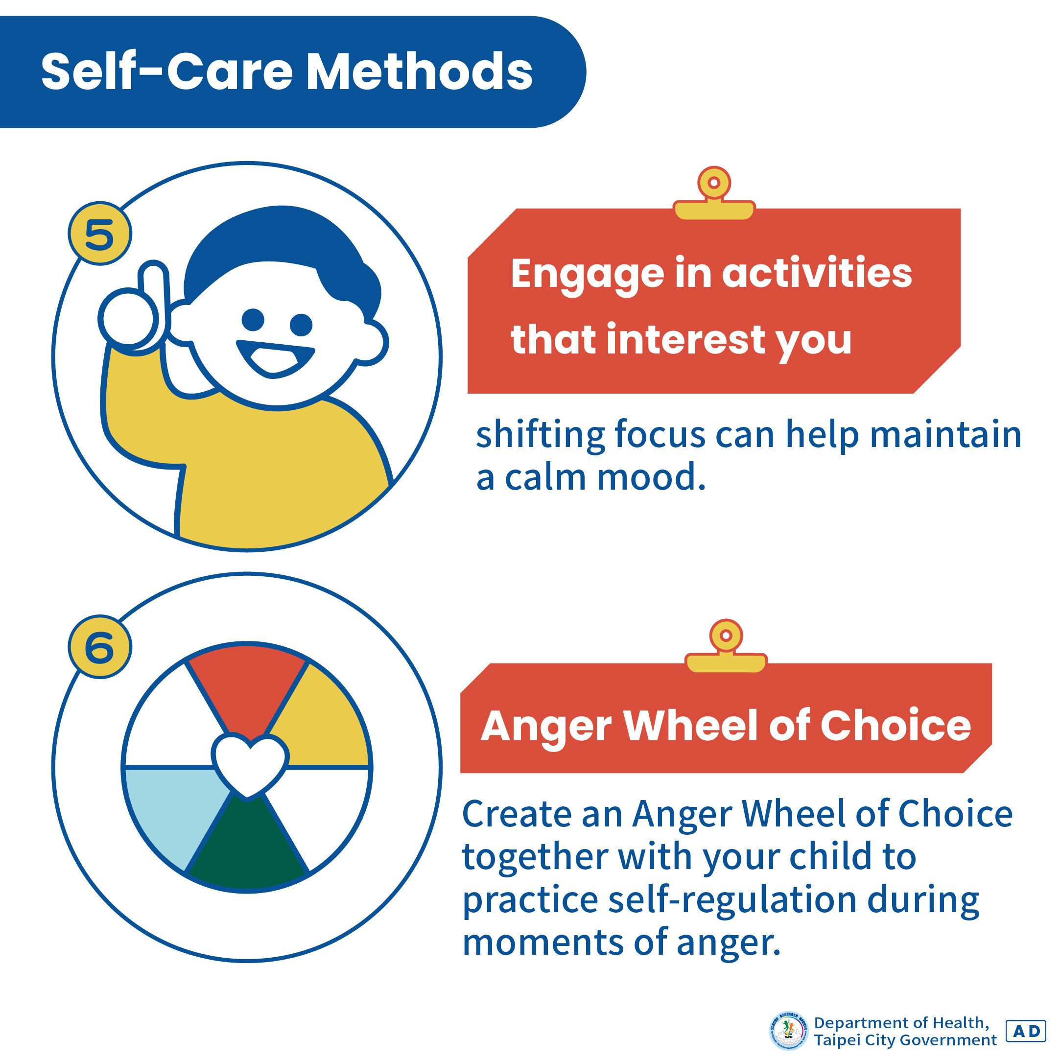 (V) Engage in activities that interest you (VI) Anger Wheel of Choice