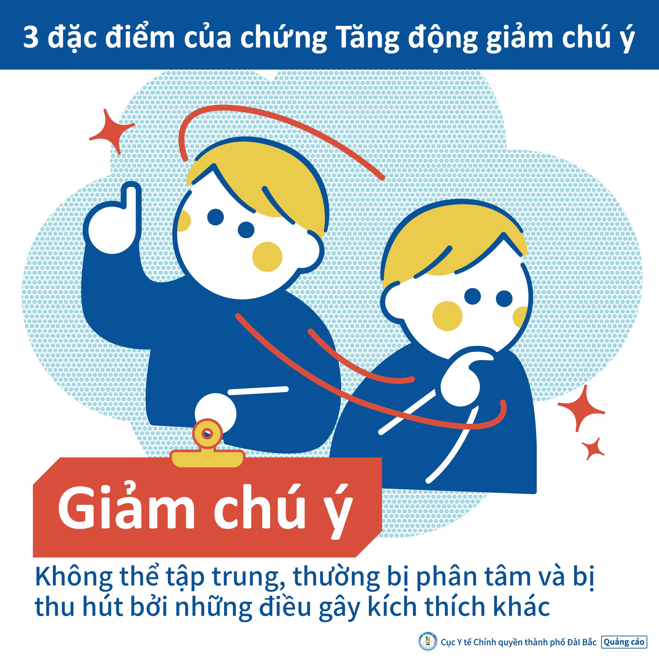I.	3 đặc điểm của chứng Tăng động giảm chú ý: Giảm chú ý