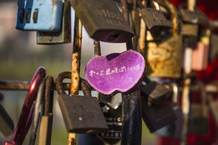 成美右岸河濱公園  心鎖牆 拍照好地點