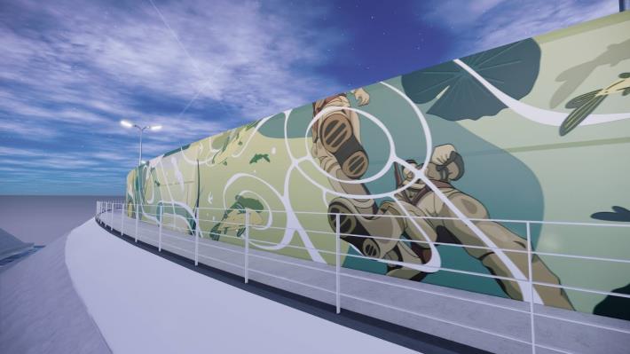 臺北市磺溪堤防整建模擬圖
